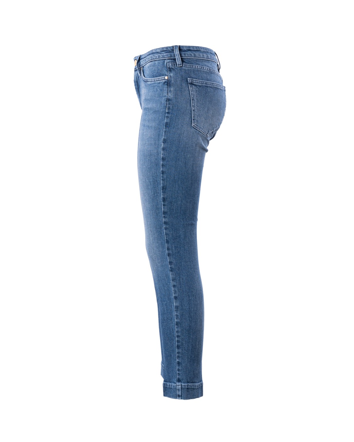 shop DON THE FULLER  Jeans: Don The Fuller denim "Bordeaux".
Slim fit.
Lavaggio blu medio chiaro.
Zip, bottone oro, salpa in pelle rosa, pallino rosa.
Composizione: 98% cotone organico 2% elastan riciclato.
Made in Italy.. BORDEAUX DTF-D number 2951568